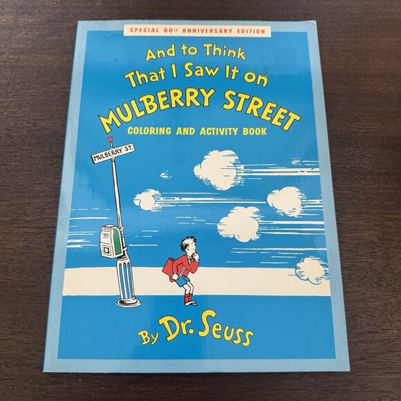 VTG Dr Seuss Coloring Book And to Think That I Saw It on Mulberry Street - Picture 1 of 15